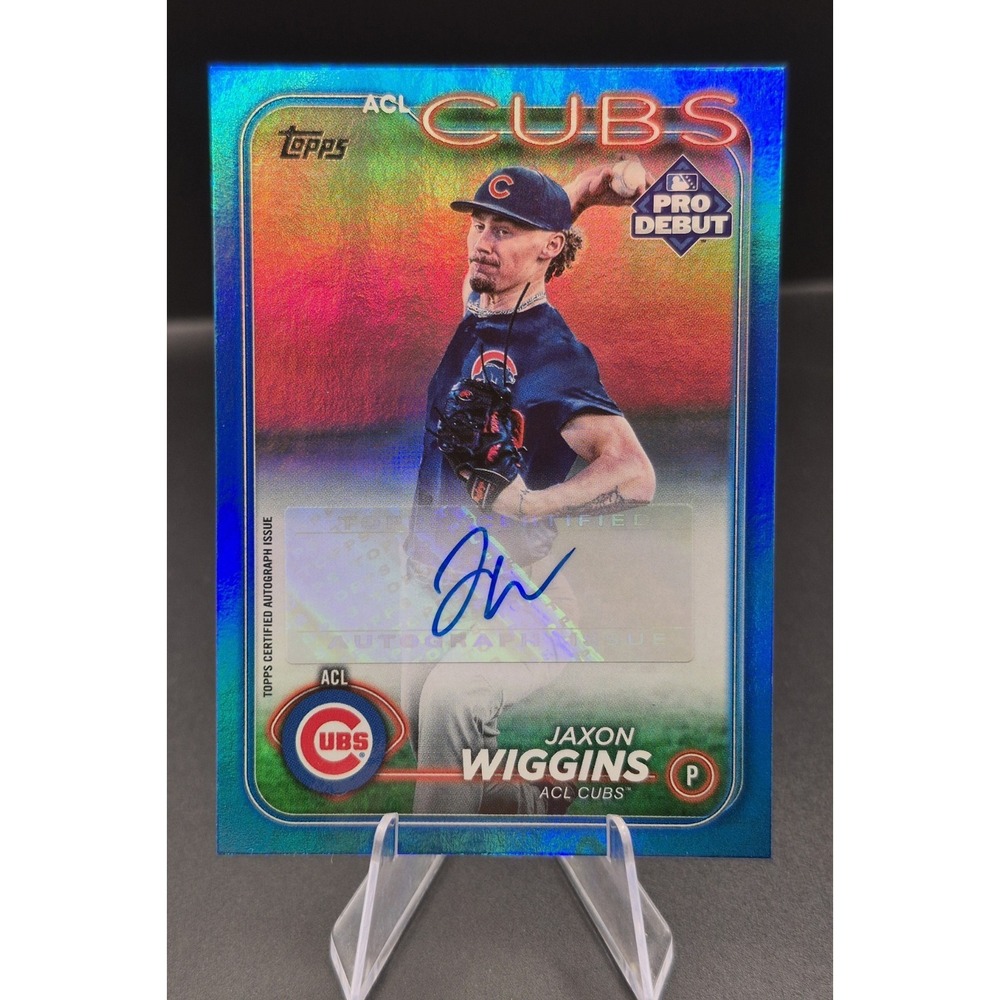 2024 Topps Pro Debut Jaxon Wiggins #PD-90 Autograph Blue Foil /150 Chicago Cubs